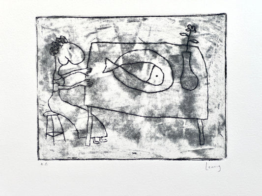 Michael Leunig 'Untitled' - (Fish, table) image 0