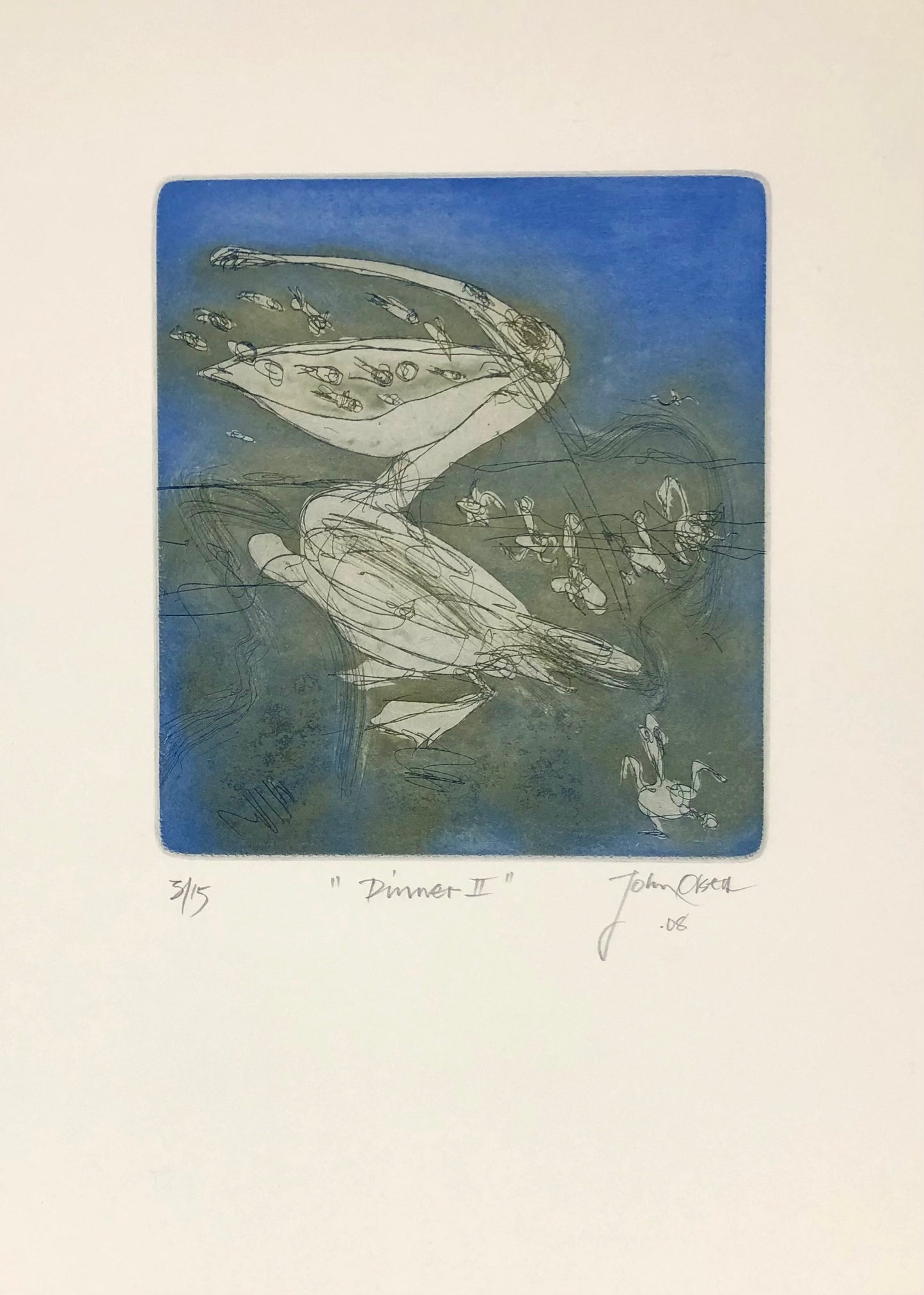John Olsen 'Dinner II' 2008