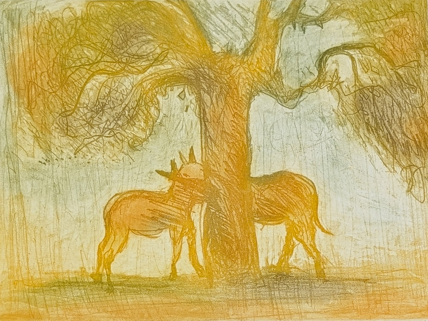 Arthur Boyd 'Untitled Two friends (horse and donkey)'
