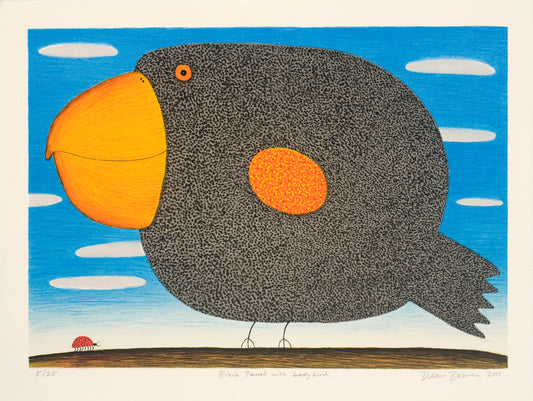 Dean Bowen 'Black Parrot with Ladybird'