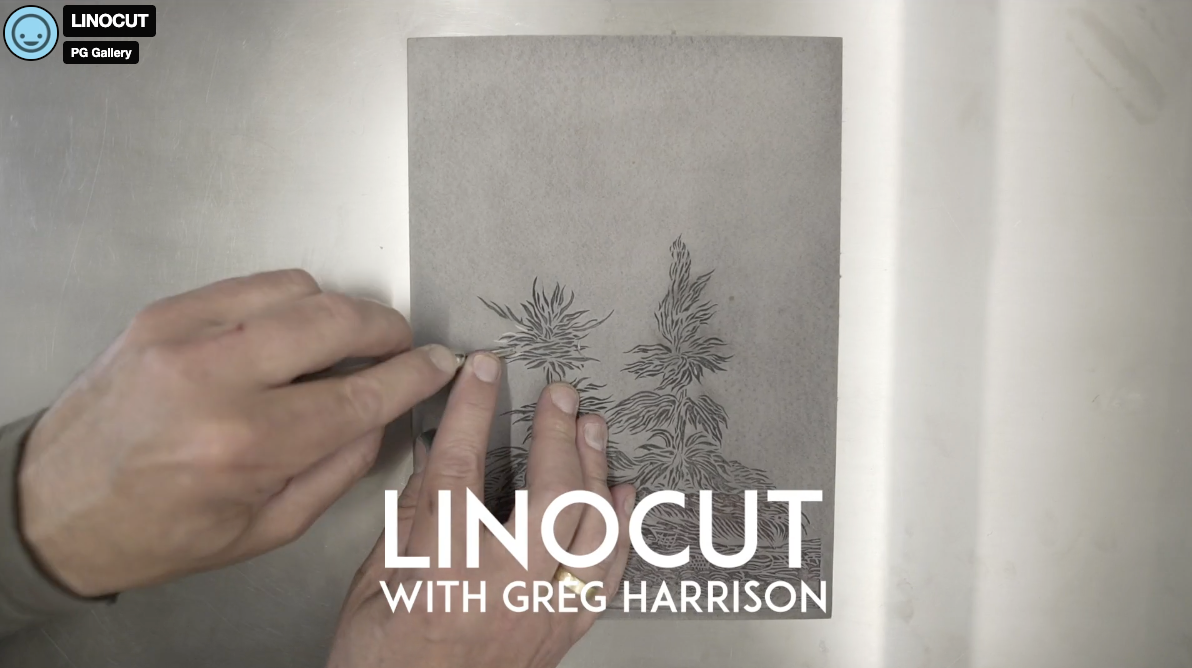 Load video: Learn how to make a Linocut. Process Printmaking videos with master printmaker Greg Harrison, brought to you by PG Gallery, Melbourne, specialising in Fine Art Printmaking since 1975. Video by Rick Mereki. Funded by Creative Victoria.