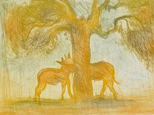 Arthur Boyd 'Untitled Two friends (horse and donkey)'
