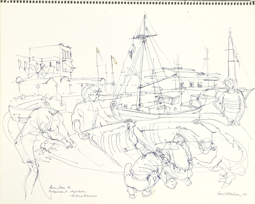 Louis Kahan 'Seen From the Restaurant, Mykonos'
