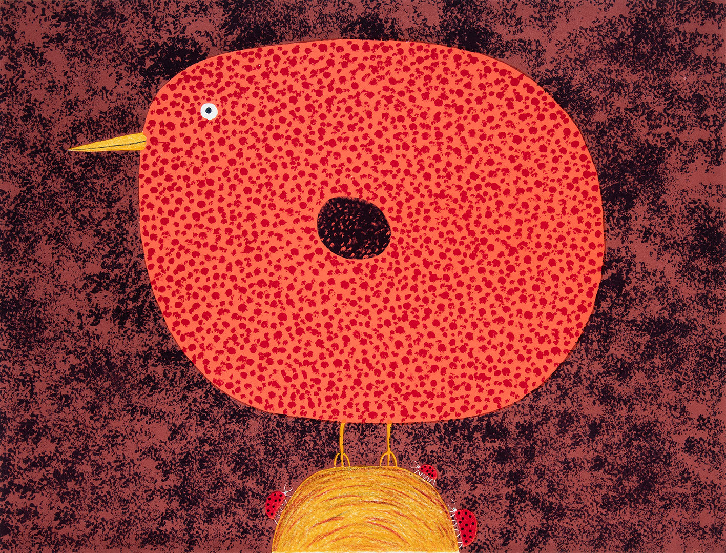 Dean Bowen 'Spotted bird with Ladybird Family'