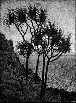 Rachel Newling 'Headland with Pandanus'